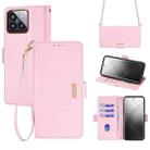 For Xiaomi 14 Pro Crossbody Chain Leather Phone Case(Pink) - 1