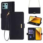 For Xiaomi Redmi Note 13 4G Crossbody Chain Leather Phone Case(Black) - 1