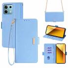 For Xiaomi Redmi Note 13 4G Crossbody Chain Leather Phone Case(Blue) - 1