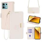 For Xiaomi Redmi Note 13 4G Crossbody Chain Leather Phone Case(White) - 1