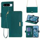 For Google Pixel 8 Pro Crossbody Chain Leather Phone Case(Green) - 1