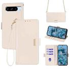 For Google Pixel 8 Pro Crossbody Chain Leather Phone Case(White) - 1