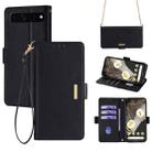 For Google Pixel 7 Pro Crossbody Chain Leather Phone Case(Black) - 1