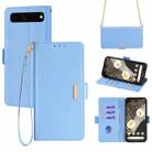 For Google Pixel 7 Pro Crossbody Chain Leather Phone Case(Blue) - 1
