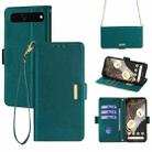 For Google Pixel 7 Pro Crossbody Chain Leather Phone Case(Green) - 1