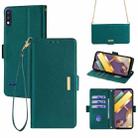 For LG K22 Crossbody Chain Leather Phone Case(Green) - 1