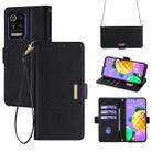 For LG K52 Crossbody Chain Leather Phone Case(Black) - 1