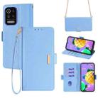 For LG K52 Crossbody Chain Leather Phone Case(Blue) - 1