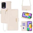 For LG K52 Crossbody Chain Leather Phone Case(White) - 1