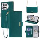 For OnePlus 12 5G Crossbody Chain Leather Phone Case(Green) - 1