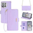 For OnePlus 12 5G Crossbody Chain Leather Phone Case(Purple) - 1