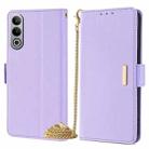 For OnePlus Nord CE4 5G Crossbody Chain Leather Phone Case(Purple) - 1