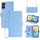 For ZTE Axon 40 Lite 4G Crossbody Chain Leather Phone Case(Blue) - 1