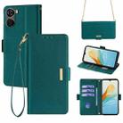 For ZTE Axon 40 Lite 4G Crossbody Chain Leather Phone Case(Green) - 1