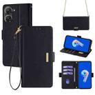 For ASUS Zenfone 9 / 9Z Crossbody Chain Leather Phone Case(Black) - 1