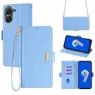 For ASUS Zenfone 9 / 9Z Crossbody Chain Leather Phone Case(Blue) - 1