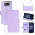 For ASUS Zenfone 8 Flip ZS672KS Crossbody Chain Leather Phone Case(Purple) - 1