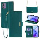 For Nokia G42 4G Crossbody Chain Leather Phone Case(Green) - 1