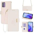 For Nokia G42 4G Crossbody Chain Leather Phone Case(White) - 1
