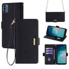 For Nokia C300 4G US Crossbody Chain Leather Phone Case(Black) - 1