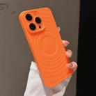 For iPhone 15 Pro Max Wave Texture PC Shockproof Phone Case(Orange) - 1