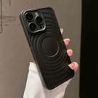 For iPhone 15 Pro Max Wave Texture PC Shockproof Phone Case(Black) - 1
