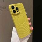 For iPhone 15 Pro Max Wave Texture PC Shockproof Phone Case(Avocado Green) - 1