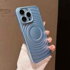 For iPhone 15 Pro Max Wave Texture PC Shockproof Phone Case(Blue) - 1