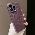 For iPhone 15 Pro Wave Texture PC Shockproof Phone Case(Purple) - 1