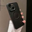 For iPhone 15 Wave Texture PC Shockproof Phone Case(Black) - 1