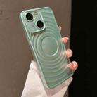 For iPhone 15 Wave Texture PC Shockproof Phone Case(Cyan) - 1