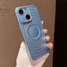 For iPhone 15 Wave Texture PC Shockproof Phone Case(Blue) - 1