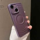 For iPhone 15 Wave Texture PC Shockproof Phone Case(Purple) - 1