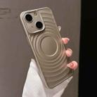 For iPhone 14 Wave Texture PC Shockproof Phone Case(Grey) - 1
