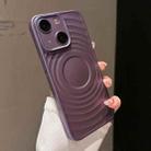 For iPhone 14 Wave Texture PC Shockproof Phone Case(Purple) - 1