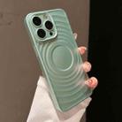 For iPhone 14 Pro Wave Texture PC Shockproof Phone Case(Cyan) - 1