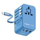 MOMAX 1-World+ 70W Gallium Nitride Expansion Cable Global Conversion Socket Power Adapter(Blue) - 1