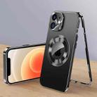 For iPhone 12 Magnetic HD Tempered Glass Phone Case(Black) - 1