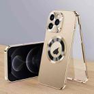 For iPhone 12 Pro Magnetic HD Tempered Glass Phone Case(Gold) - 1