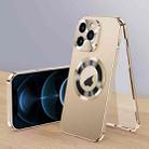 For iPhone 12 Pro Max Magnetic HD Tempered Glass Phone Case(Gold) - 1