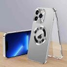 For iPhone 13 Pro Magnetic HD Tempered Glass Phone Case(Silver) - 1