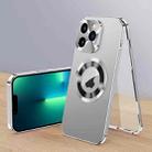 For iPhone 13 Pro Max Magnetic HD Tempered Glass Phone Case(Silver) - 1