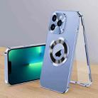 For iPhone 13 Pro Max Magnetic HD Tempered Glass Phone Case(Sierra Blue) - 1