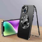 For iPhone 14 Magnetic HD Tempered Glass Phone Case(Black) - 1