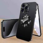 For iPhone 15 Pro Magnetic HD Tempered Glass Phone Case(Black) - 1