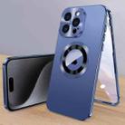 For iPhone 15 Pro Magnetic HD Tempered Glass Phone Case(Dark Blue) - 1