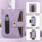 For Samsung Galaxy Z Flip5 5G PC Foldable Shockproof Leather Phone Case with Stylus(Purple) - 1