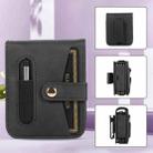 For Samsung Galaxy Z Flip5 5G PC Foldable Shockproof Leather Phone Case with Stylus(Black) - 1