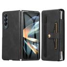 For Samsung Galaxy Z Fold4 5G PC Foldable Shockproof Leather Phone Case with Stylus(Black) - 1