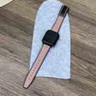 For Apple Watch SE 2023 44mm Trapezoid Fold Magnetic Buckle Silicone PU Watch Band(Pink) - 2